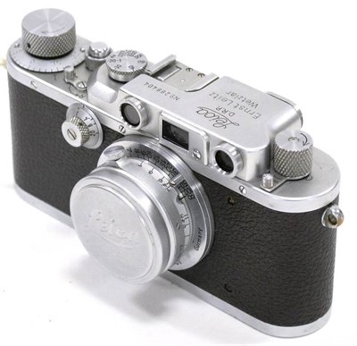 Lot 219 - Leica IIIb Camera no.288404 with Leitz Elmar f3.5, 35mm lens