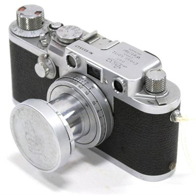 Lot 220 - Leica IIIf Camera no.655547 with Leitz Elmar f2.8, 50mm screw fit lens