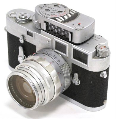 Lot 224 - Leica M3 Camera  no. 1065874 single advance with Leitz Wetzlar Summilux f1.4 50mm lens 1788755,...