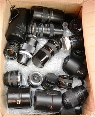 Lot 251 - Various 35mm Camera Lenses including Minolta Rokkor TC 135mm, Tamron 70-150mm, Wallace Heaton...