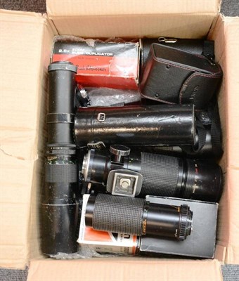 Lot 252 - Various 35mm Camera Lenses including Tokina 100-300mm, Minolta 400mm, Paragon 500mm, Tokina 28-70mm