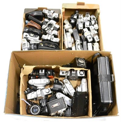 Lot 254 - Various Cameras a collection of assorted camera bodies including Voigtlander Vito B, Praktica...