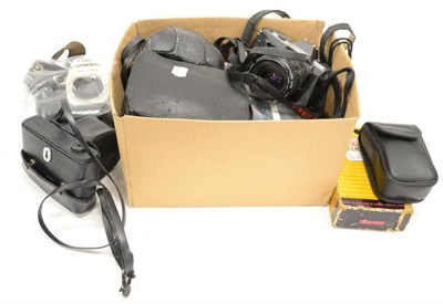 Lot 258 - Various Cameras including Canon EOS 50E body only, Pentax P30, Fujica ST605N, Olympus 35RD and...