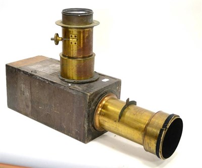 Lot 292 - Voigtlander & Sohn (Vienna and Braunschweig) Large Brass Cased Petzval Lens 4"; 10cm diameter,...