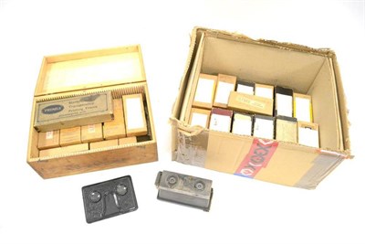 Lot 297 - Stereo Glass Slides, a large collection of 4.25x1.75";, 11x4.5cm slides largely from two eras...