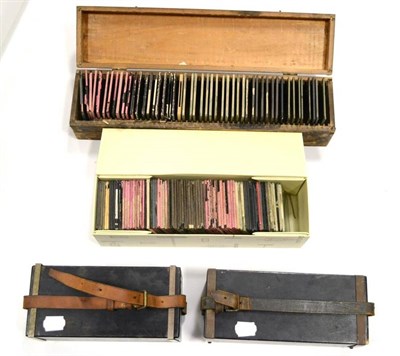 Lot 298 - Magic Lantern Slides including many coloured pictorial, coloured photographic all 3x3";, 8x8cm...