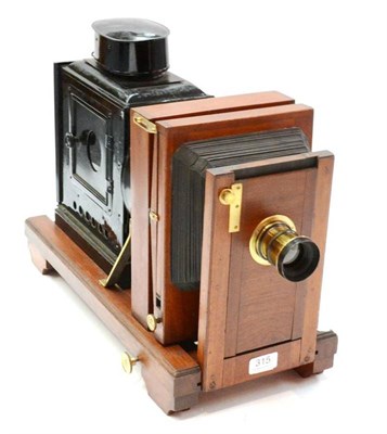 Lot 315 - Magic Lantern (19th Century) mahogany and brass with bellow focussing, fitted with electric...