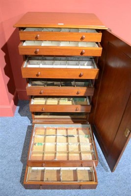 Lot 341 - A Late Victorian Mahogany Ten Drawer Specimen Cabinet, of rectangular section, the arched door with