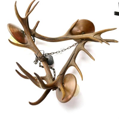 Lot 435 - A German Rustic Coat Rack, constructed from European Red Deer and Fallow Deer antlers, the...