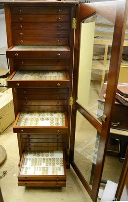 Lot 486 - A Fine and Extensive Collection of British Moths, housed in a mahogany glazed 25 drawer...