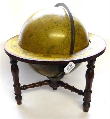 Lot 1006 - Crutchley's New Terrestrial Globe 1:41,817,600 scale (1 inch to 660 miles) 12"; Diameter with brass
