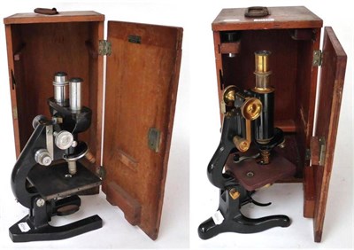 Lot 1016 - A Black Enamelled Binocular Compound Microscope by Bausch & Lomb, serial number 269328, with...
