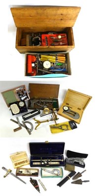 Lot 1039 - A Collection of Engineering and Drawing Instruments, including a cased Halden Allbrit...