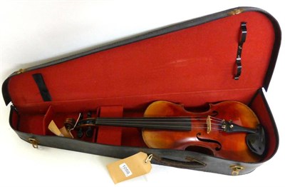 Lot 1059 - A 19th Century German Violin, labelled and branded 'Vuillaume Paris', with a 355mm two piece...