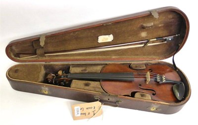 Lot 1064 - A 19th Century German Violin, labelled 'David Buchsteter...' with a 360mm one piece back, ebony...