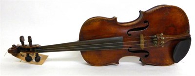 Lot 1066 - A 19th Century German Violin, no label, with 360mm two piece back, rosewood tuning pegs