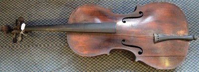Lot 1073 - A 19th Century German Violoncello, no label, with a 742mm two piece back, ebony tuning pegs (a/f)