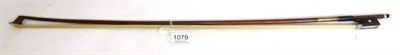 Lot 1079 - A 20th Century German Silver Mounted Violin Bow, stamped 'E.Herrmann', the ebony frog with...