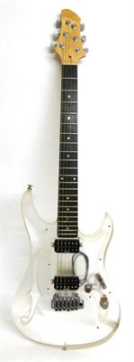 Lot 1094 - A Patrick Eggle 1991-2011 LA 20th Anniversary Perspex Stratocaster, with maple neck, ebony...