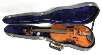 Lot 1102 - An Early 20th Century English Violin, labelled 'WM Sims Maker Hull 1912', with a 361mm two...