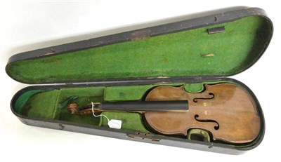 Lot 1104 - An English Violin, circa 1900, no label, with a 358mm two piece back