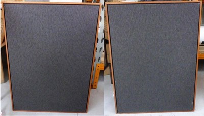 Lot 1129 - A Pair of Teak Cased Bang & Olufsen Beovox 5000 Speakers, type 6206, with chrome feet, together...