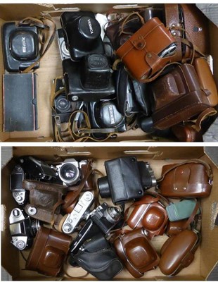 Lot 1138 - A Large Collection of Cameras, including Zenit, Konica, Yashica, Werra, EXA, Fed 3, Kodak...