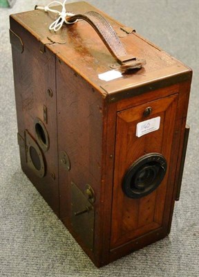 Lot 1140 - An Early 20th Century Mahogany Cased 35mm Stills Camera, possibly by Ertel, circa 1913, with...