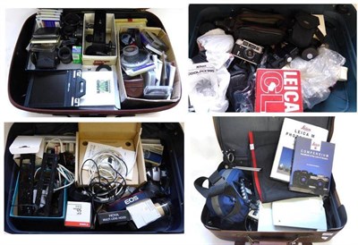 Lot 1147 - Canon EOS 3000 Camera  together with a quantity of cameras and accessories including Kodak...