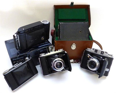 Lot 1154 - Goerz Compur Folding Camera in leather case; together with Voigtlander Bessa and Bessa 66;...