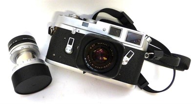 Lot 1170 - Leica M4 Camera no,1212344, with Leica Summicron f2 35mm lens no. 3682651 with additional Leitz...