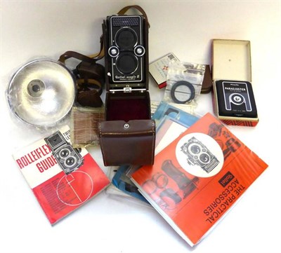 Lot 1196 - Rollei Magic II Camera no.2543031 with Schneider-Kreuznach Xenar f3.5, 75mm lens no.6589013, in...