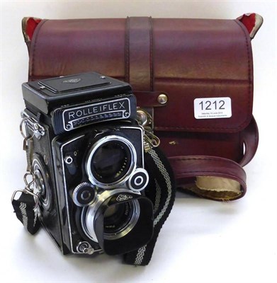 Lot 1212 - Rollieflex 3.5F Camera no.2279816 with Carl Zeiss Planar f3.5, 75mm lens no. 3782595