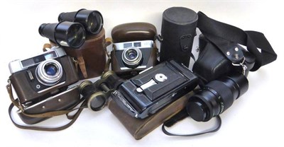 Lot 1222 - Various Cameras including Zeiss Ikon Contina J, Voigtlander 3E, Voigtlander Vitoret DR, Kershaw...