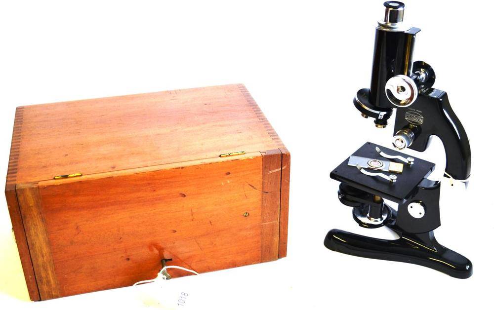 Lot 1018 - A Black Enamelled Monocular Compound 'Model