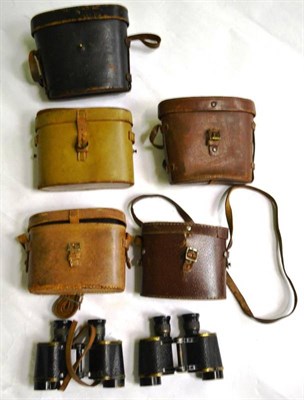 Lot 1027 - Seven Pairs of Binoculars - Westinghouse 6 x 30, cased, Universal 6 x 30 military issue, cased,...