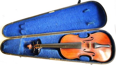 Lot 1055 - A 19th Century French Violin, labelled 'Joseph Guarnerius fecit Cremonae anno 1721 IHS', with a...