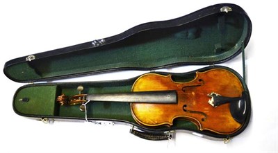 Lot 1061 - A 19th Century Violin, possibly English, no label, marked 'R Duke, London' to the 357mm one...