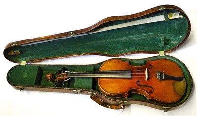 Lot 1062 - A 19th Century French Violin, labelled 'Violon Ecole Grandini JTL Copie de Antonius...