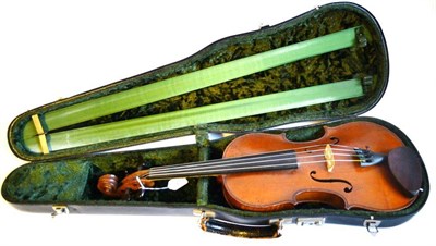 Lot 1066 - A 19th Century French Violin, labelled 'Lutherie Artistique Modele Stradivarius Fabrication...