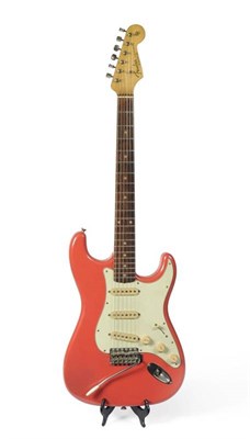 Lot 1078 - A Stratocaster Style Guitar, made up from various components, repainted red body and homemade case