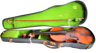 Lot 1082 - A 19th Century French Violin, labelled 'Francesco Ruggieri..', with a 357mm two piece back,...