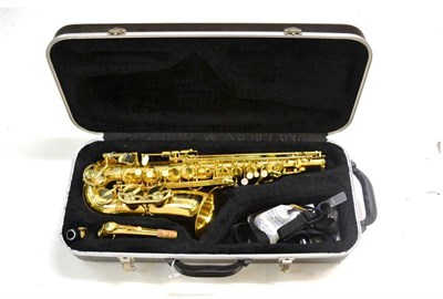 Lot 1097 - A Brass Elkart Series II Alto Saxophone, serial number 1093140, in a hard plastic case