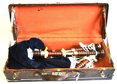 Lot 1103 - A Set of Early 20th Century Bagpipes, manufactured by Henderson or Lawrie, the chanter by...