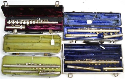 Lot 1107 - Four Cased Flutes - Bundy II, Boosey & Hawkes Regent, Boosey & Hawkes Emperor and Rosetti Sapphire