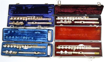 Lot 1108 - Four Cased Flutes - Boosey & Hawkes Emperor, Blessing Elkhart, Yamaha YFL 215 and Blessing