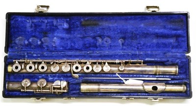 Lot 1109 - A Silver Plated Flute by G.Marchioni, Paris, serial number 2542, in a fitted case