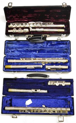 Lot 1110 - Three Cased Flutes - Boosey & Hawkes Regent, Bossey & Hawkes Edgeware and Signet