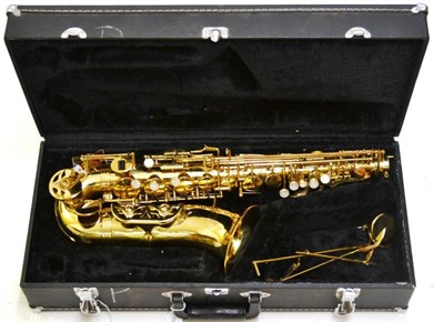 Lot 1112 - A Brass Arbiter Jazz Alto Saxophone, serial number 381928, in a fitted case