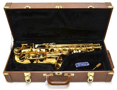 Lot 1119 - A Brass Elkhart 300 Series Alto Saxophone, serial number 7112488, in a fitted case